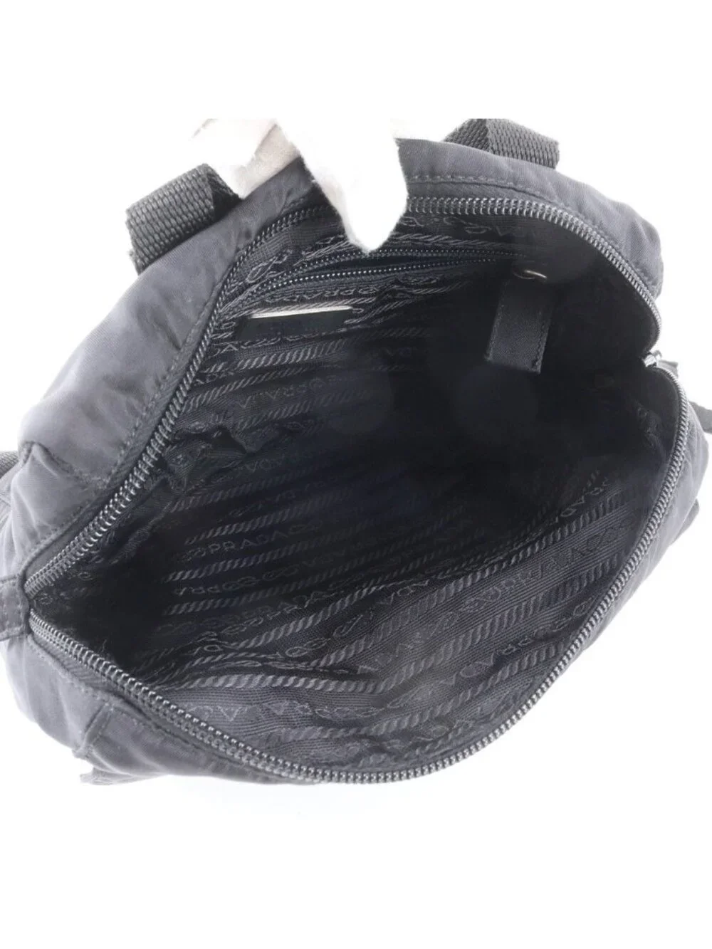 Prada Tessuto Nylon Triangle Logo Backpack Black